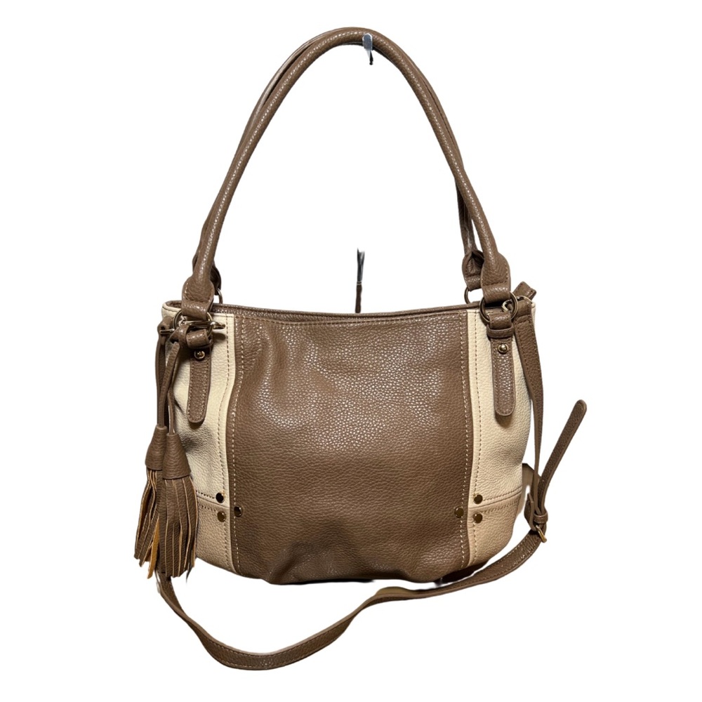 Clarks Tan & Brown Faux Leather Two Way Crossbody Tote Shoulder bag